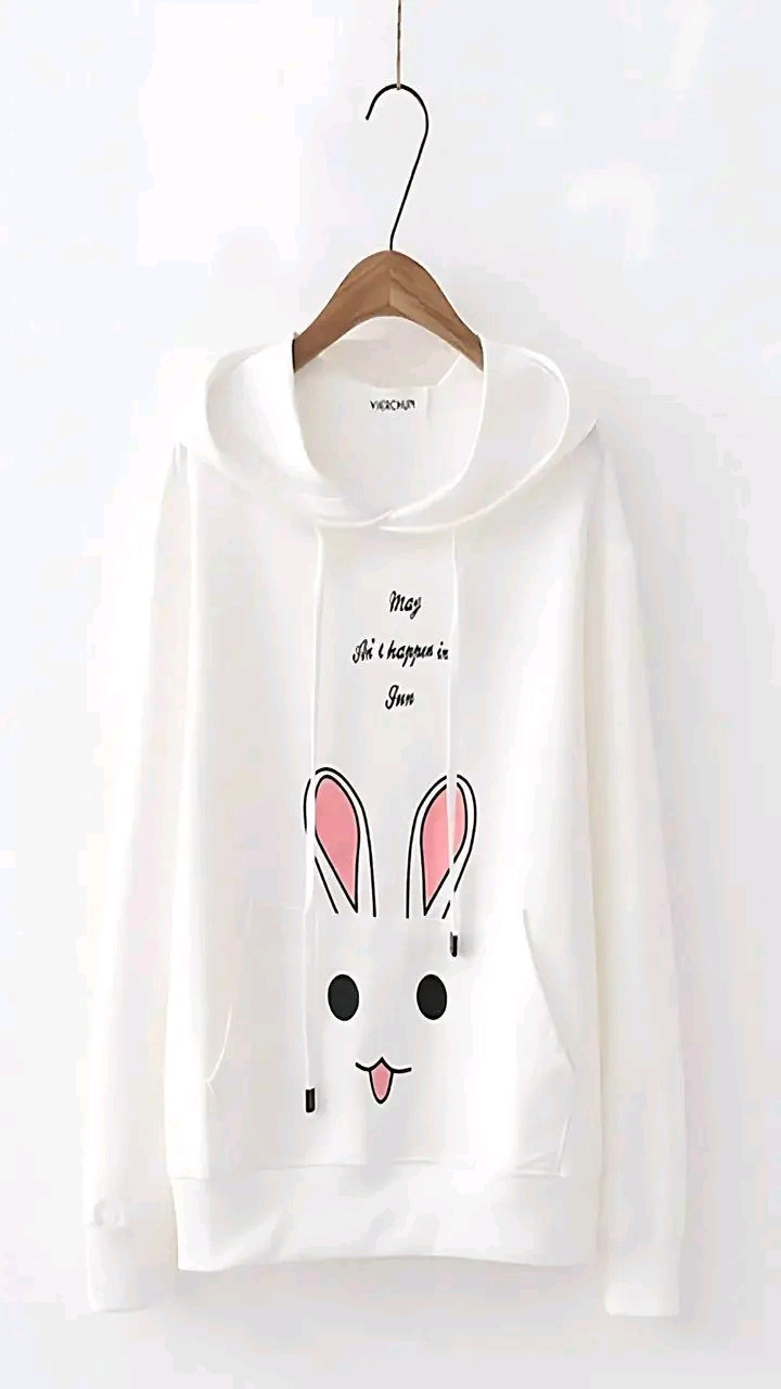 Women Hoodie Trendy Casual Hooded Tops Pullover white