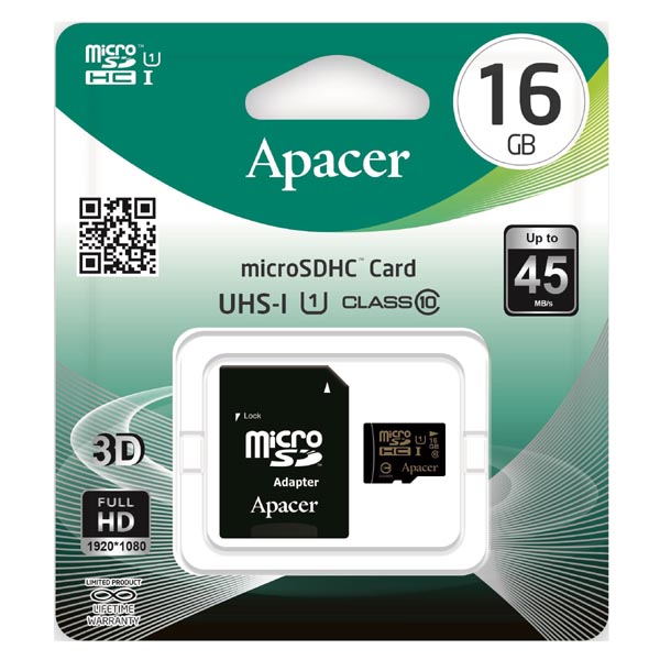 Apacer 16GB Class 10 Micro Memory Card Origina
