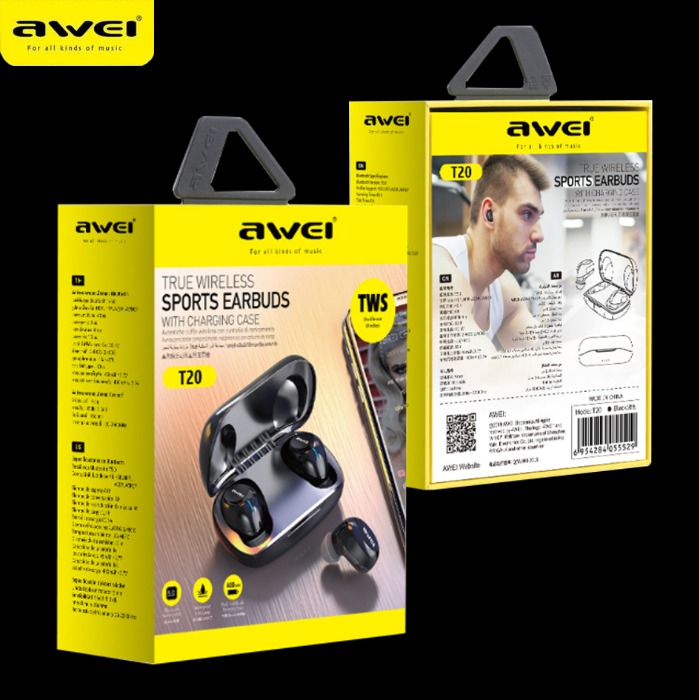 AWEI T20 TWS Bluetooth Earphone V5.0 True Wireless Earbuds