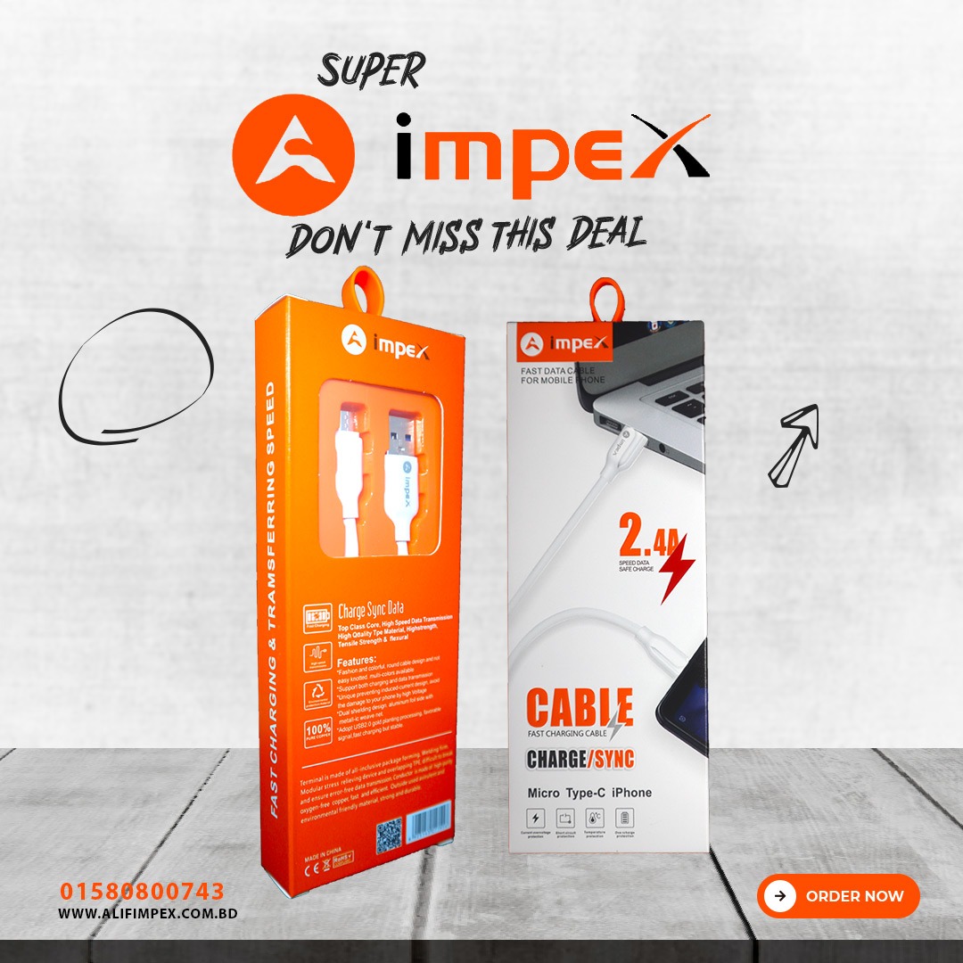 Impex Fast charging Cable 2.4A Micro pin