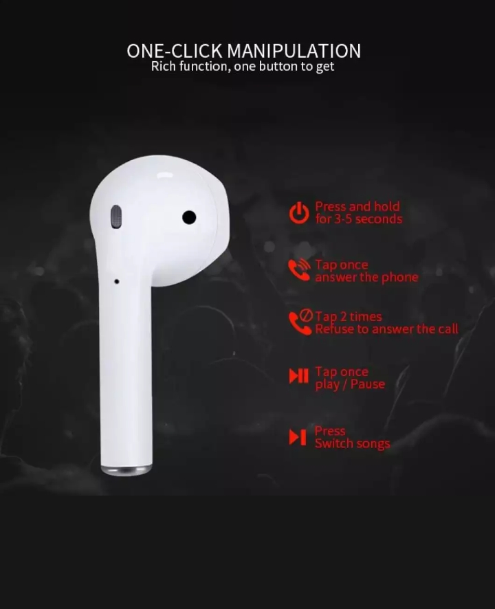 i12 Tws Wireless Bluetooth 5.0 Stereo Earphone Touch Control Headphones