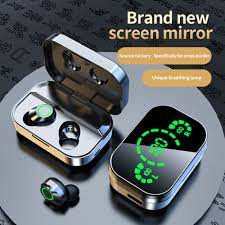 YD03 Earbuds Noise Cancelling With Mirror Wireless TWS Earphones With Charging Case for Smart Phones - Headphone